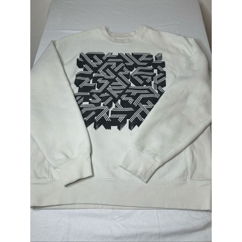 Arcade Fire Men's Light Gray Crew Neck Fleece Lined Pullover Sweatshirt Large